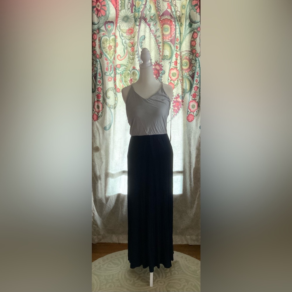 Lauren Conrad Size S Two-Tone Grey Navy Maxi Sun Dress